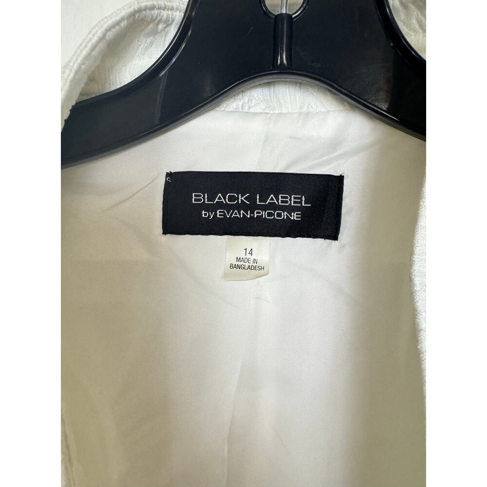 Black Label by Evan Picone White Long Sleeve Dress Jacket Women's 14 - Picture 3 of 4